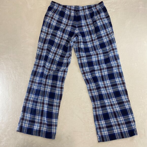 Patriots NFL Women Large Blue White Red Plaid Drawstring Pajama Pants Sleep Wear - Picture 5 of 8